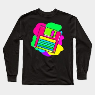 Neon Hippy 80s 90s Costume Retro Vintage Long Sleeve T-Shirt